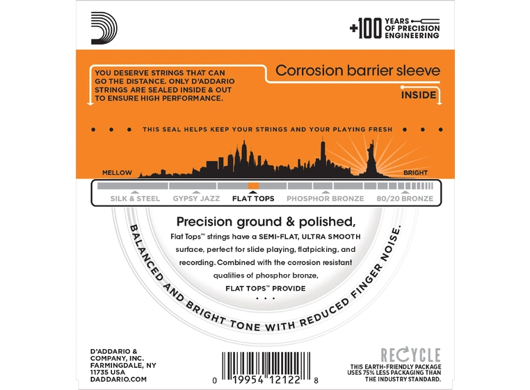D'Addario EFT15 Phos.Bronze. Flat Top (010-047) 